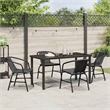 Afuera Living 5 Piece Poly Rattan Garden Dining Set in Black