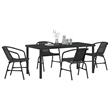 Afuera Living 5 Piece Poly Rattan Garden Dining Set in Black