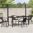 Afuera Living 5 Piece Poly Rattan Garden Dining Set in Black