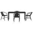 Afuera Living 5 Piece Poly Rattan Garden Dining Set in Black