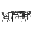 Afuera Living 5 Piece Poly Rattan Garden Dining Set in Black