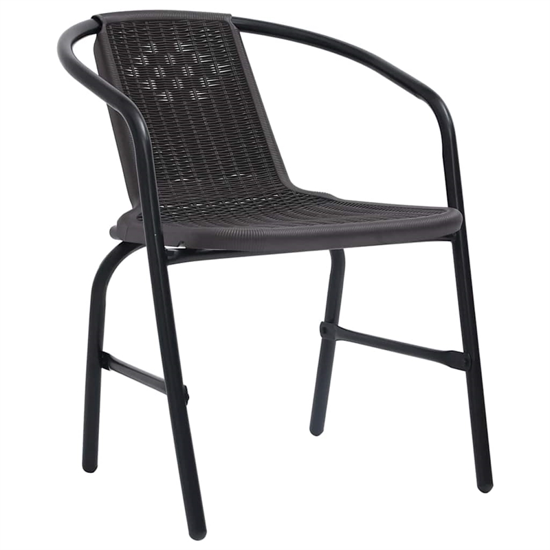 Afuera Living 7 Piece Poly Rattan Garden Dining Set in Black