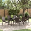 Afuera Living 7 Piece Poly Rattan Garden Dining Set in Black
