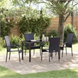 Afuera Living 5 Piece Poly Rattan Garden Dining Set in Black