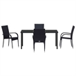 Afuera Living 5 Piece Poly Rattan Garden Dining Set in Black