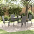 Afuera Living 5 Piece Poly Rattan Garden Dining Set in Black