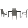 Afuera Living 5 Piece Poly Rattan Garden Dining Set in Black