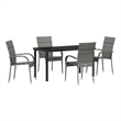 Afuera Living 5 Piece Poly Rattan Garden Dining Set in Black