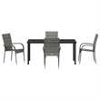 Afuera Living 5 Piece Poly Rattan Garden Dining Set in Black