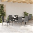 Afuera Living 7 Piece Poly Rattan Garden Dining Set in Black