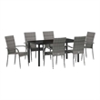 Afuera Living 7 Piece Poly Rattan Garden Dining Set in Black