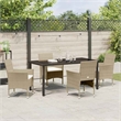 Afuera Living 5 Piece Poly Rattan Garden Dining Set with Cushions in Beige