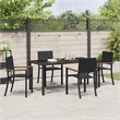Afuera Living 5 Piece Poly Rattan Garden Dining Set in Black