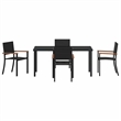 Afuera Living 5 Piece Poly Rattan Garden Dining Set in Black
