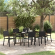 Afuera Living 7 Piece Poly Rattan Garden Dining Set in Black