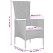 Afuera Living 5 Piece Poly Rattan Garden Dining Set with Cushions in Gray