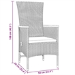 Afuera Living 5 Piece Poly Rattan Garden Dining Set with Cushions in Gray