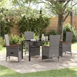 Afuera Living 5 Piece Poly Rattan Garden Dining Set with Cushions in Gray