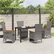 Afuera Living 5 Piece Poly Rattan Garden Dining Set with Cushions in Gray