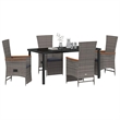 Afuera Living 5 Piece Poly Rattan Garden Dining Set with Cushions in Gray