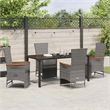 Afuera Living 5 Piece Poly Rattan Garden Dining Set with Cushions in Gray