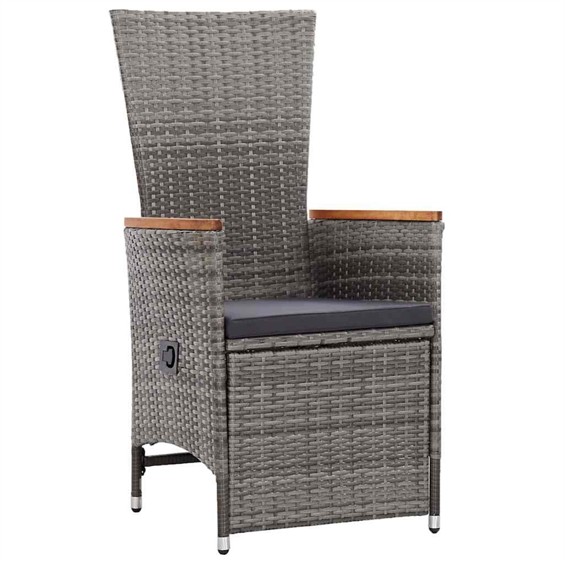 Afuera Living 5 Piece Poly Rattan Garden Dining Set with Cushions in Gray