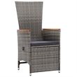 Afuera Living 5 Piece Poly Rattan Garden Dining Set with Cushions in Gray