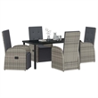 Afuera Living 5 Piece Poly Rattan Garden Dining Set with Cushions in Gray