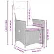 Afuera Living 5 Piece Poly Rattan Garden Dining Set with Cushions in Gray