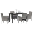 Afuera Living 5 Piece Poly Rattan Garden Dining Set with Cushions in Gray