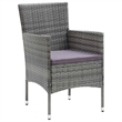 Afuera Living 7 Piece Poly Rattan Garden Dining Set with Cushions in Gray