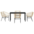 Afuera Living 5 Piece Poly Rattan Garden Dining Set in Brown