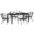 Afuera Living 5 Piece Poly Rattan Garden Dining Set in Black