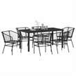 Afuera Living 7 Piece Poly Rattan Garden Dining Set in Black