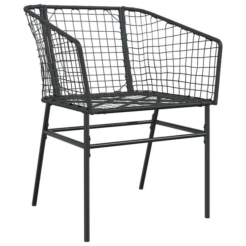 Afuera Living 7 Piece Poly Rattan Garden Dining Set in Black