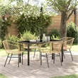 Afuera Living 5 Piece Poly Rattan Garden Dining Set in Brown