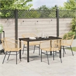 Afuera Living 5 Piece Poly Rattan Garden Dining Set in Brown