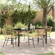Afuera Living 5 Piece Poly Rattan Garden Dining Set in Brown