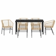 Afuera Living 7 Piece Poly Rattan Garden Dining Set in Brown
