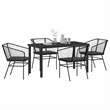 Afuera Living 5 Piece Poly Rattan Garden Dining Set in Black
