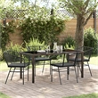 Afuera Living 5 Piece Poly Rattan Garden Dining Set in Black