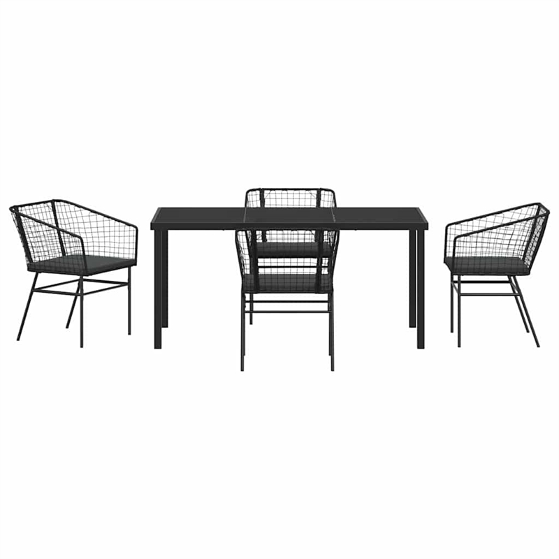 Afuera Living 5 Piece Poly Rattan Garden Dining Set in Black