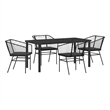Afuera Living 5 Piece Poly Rattan Garden Dining Set in Black
