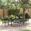 Afuera Living 7 Piece Poly Rattan Garden Dining Set in Black