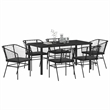 Afuera Living 7 Piece Poly Rattan Garden Dining Set in Black