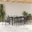 Afuera Living 7 Piece Poly Rattan Garden Dining Set in Black