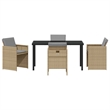 Afuera Living 5 Piece Poly Rattan Garden Dining Set with Cushions in Beige