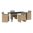 Afuera Living 5 Piece Poly Rattan Garden Dining Set with Cushions in Beige