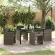 Afuera Living 5 Piece Poly Rattan Garden Dining Set with Cushions in Gray