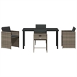 Afuera Living 5 Piece Poly Rattan Garden Dining Set with Cushions in Gray